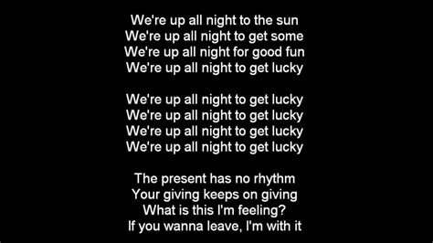 up all night to get lucky lyrics